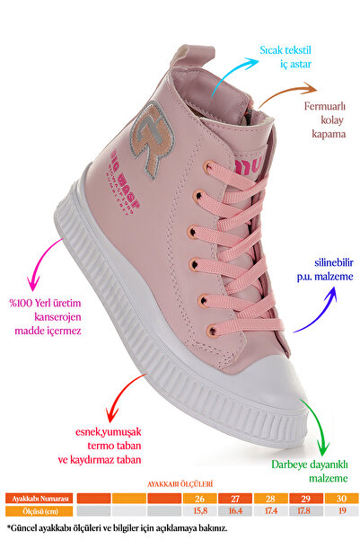 KARAMAZI Wasp Fermuarlı Günlük Kız Çocuk Bot Ayakkabı