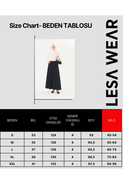 Lesa Wear Φούστα Hijab με ντραπέ στυλ