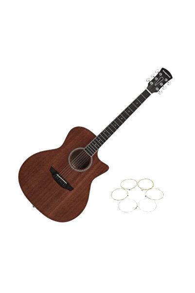 Depox Classical wooden guitar 4/4, set of gold strings included, 95 cm