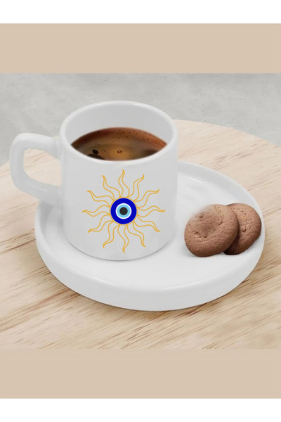 Özcan Tasarım كوب قهوة تركي مع خرز عين الشر