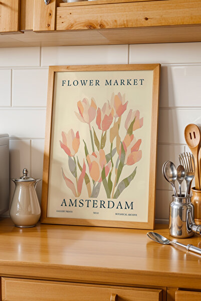 Opak Design Πίνακας Amsterdam με φυσικό ξύλινο πλαίσιο – Flower Market