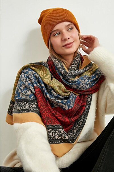 FELLMENS Γυναικείο σάλι με σχέδιο σαφράν