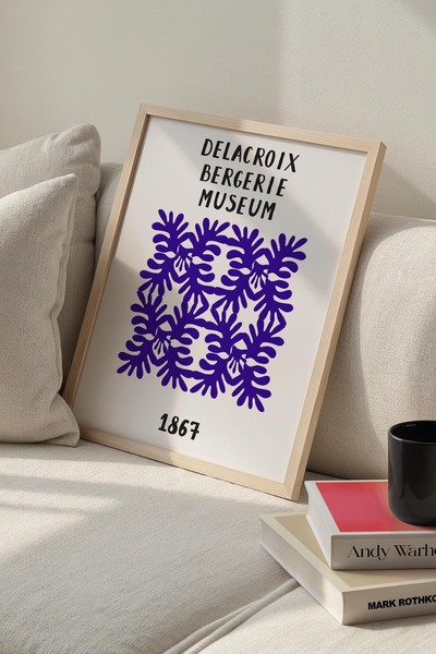Opak Design Βοτανική Σειρά Purple Floral Matisse Πίνακας τοίχου με φυσικό ξύλ...