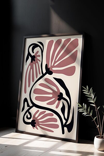 Opak Design Βοτανική σειρά Dusty Rose Floral Matisse Πίνακας τοίχου με φυσικό...
