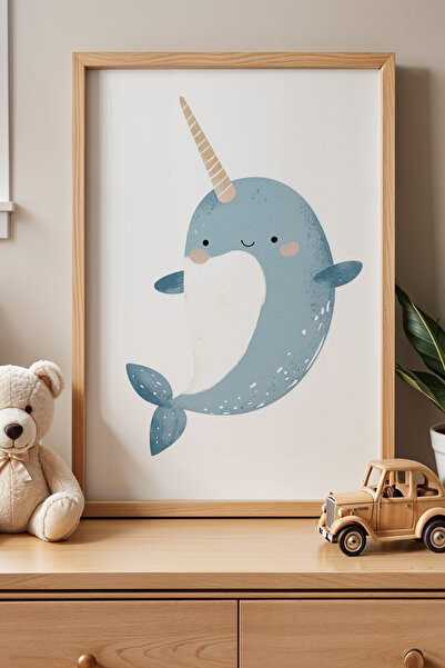 HİGUERA Unicorn Whale - Πίνακας Παιδικού και Βρεφικού Δωματίου με Φυσικό Ξύλι...