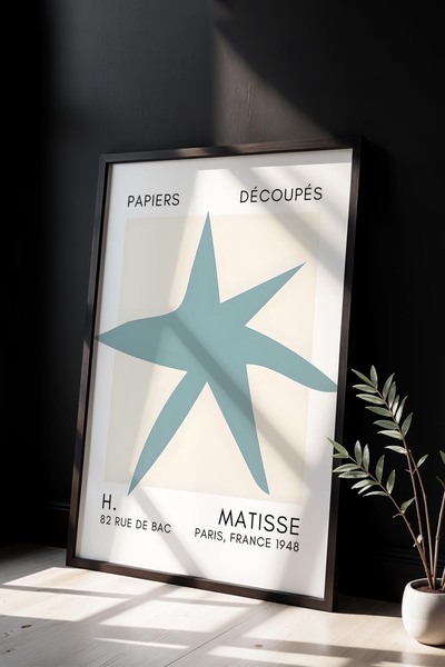 Opak Design Βοτανική σειρά Mint Green Floral Matisse Πίνακας τοίχου με φυσικό...