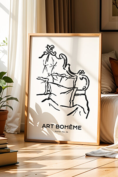Opak Design Καλλιτεχνικό μπαρόκ κρεβάτι ζωγραφική Art Bohemian Φυσικό ξύλινο ...