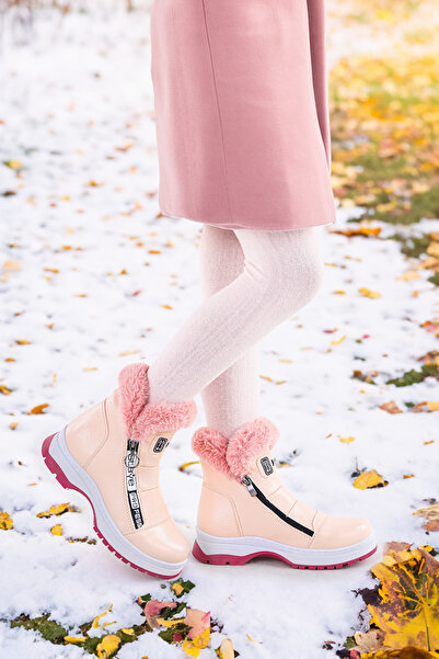 KARAMAZI 250 Rugan Çatlak Fermuarlı Kız Çocuk Bot Ayakkabı