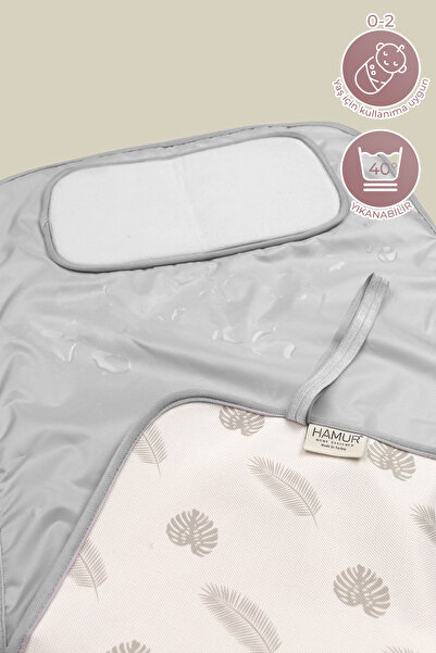 HAMUR Anne Bebek Bakım Örtüsü Alez Yenidoğan Alt Açma Değiştirme Melis Organizer Pedi Minderi Çift Taraflı