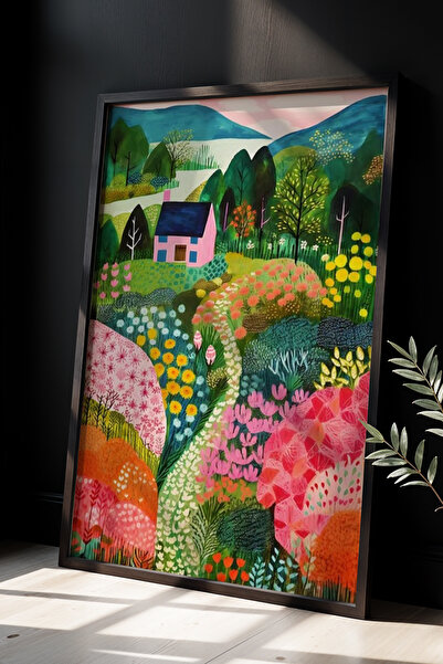 Opak Design Εκτύπωση τοίχου Floral Botanical Art με φυσικό ξύλινο πλαίσιο