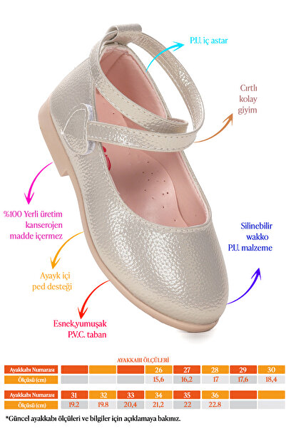 KARAMAZI Balerini Vakko pentru fete - Pantofi cu velcro, Arç 04