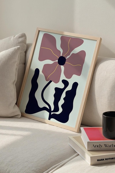 Opak Design Βοτανική σειρά Dusty Rose Floral Matisse Πίνακας τοίχου με φυσικό...