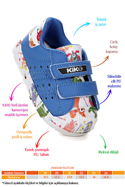 Kiko Kids Image Cırtlı Erkek Bebek Spor Ayakkabı