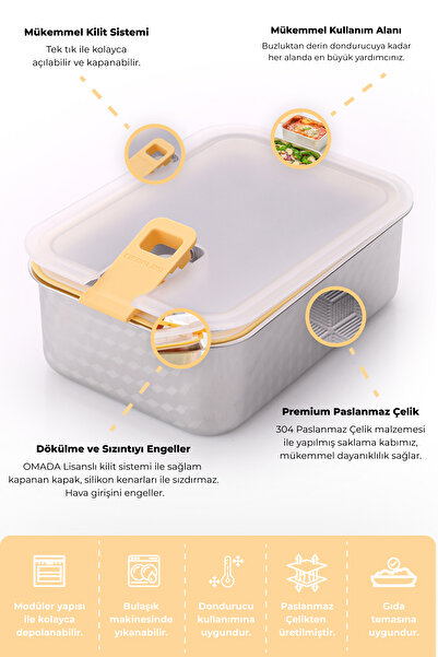 NEOFLAM Perfect Seal Paslanmaz Çelik Saklama Kabı 1650 ML