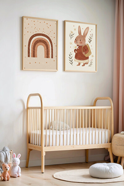 Opak Design Rainbow And Cute Rabbit - Πίνακας παιδικού δωματίου και βρεφικού ...