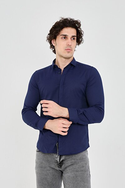 jack carisma Ферач чоловіча сорочка - прихована застібка, бавовна та лікра