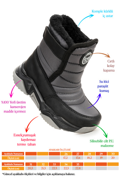 Kiko Kids Monny Cırtlı Erkek Çocuk Kar Botu