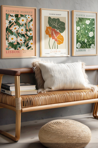 Opak Design Flower Market Lisbon – Διακοσμητικός πίνακας με φυσικό και μινιμα...