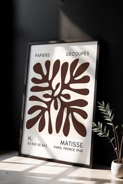 Opak Design Βοτανική Σειρά Σκούρο Καφέ Floral Matisse Πίνακας τοίχου με φυσικ...