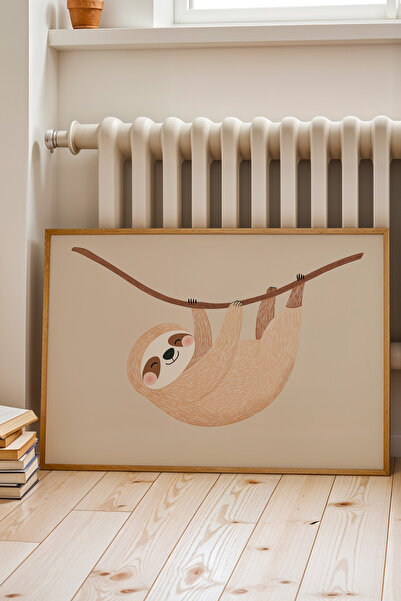 HİGUERA Πίνακας παιδικού και βρεφικού δωματίου με ρακούν που χαμογελά σε κλαδ...