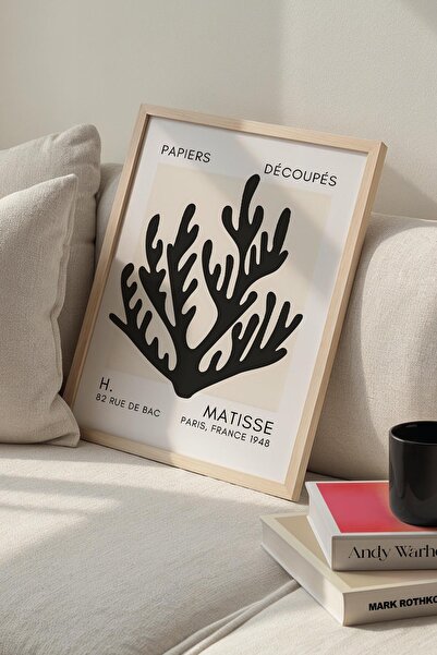 Opak Design Botanical Series Black Floral Minimalist Matisse Πίνακας τοίχου μ...