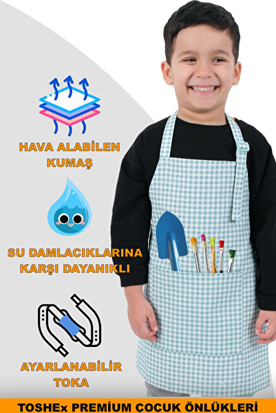 TOSHEX Çocuk Mutfak Önlüğü, Suya Dayanıklı Etkinlik Önlüğü 6-12 yaş Aktivite ...
