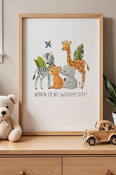 Opak Design Wild Nature Cute Animals Παιδικό Δωμάτιο Ζωγραφική τοίχου με ξύλι...