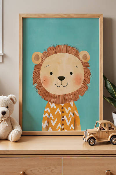 Opak Design Χαριτωμένο πιτζάμες Lion Παιδικό δωμάτιο και βρεφικό δωμάτιο Ξύλι...