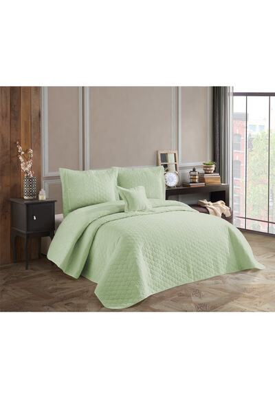 Evlen Home Collection Hayal Dantelli Yatak Örtüsü 4 Parça Mint
