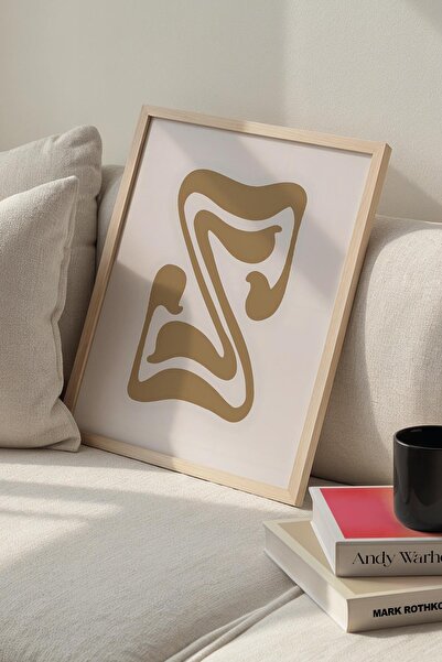 Opak Design Μινιμαλιστικό στυλ Bohemian Abstract Art Mustard Yellow Matisse Ζ...