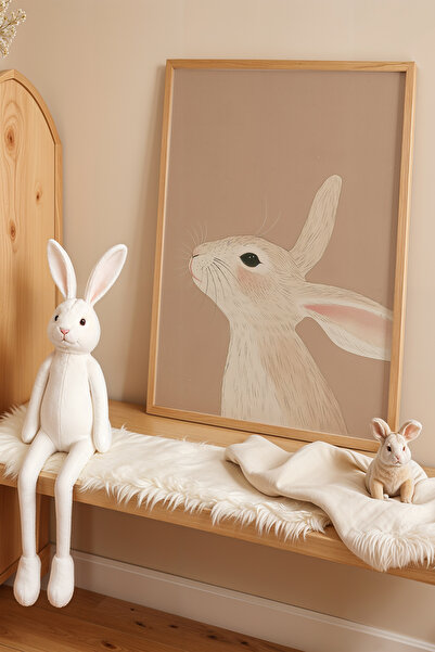 HİGUERA Χαριτωμένο κουνέλι που κοιτάζει τον ουρανό Πίνακας παιδικού και βρεφι...