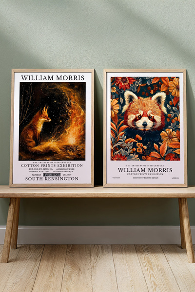 Opak Design William Morris Premium Vintage - Πίνακας με φυσικό ξύλινο πλαίσιο...