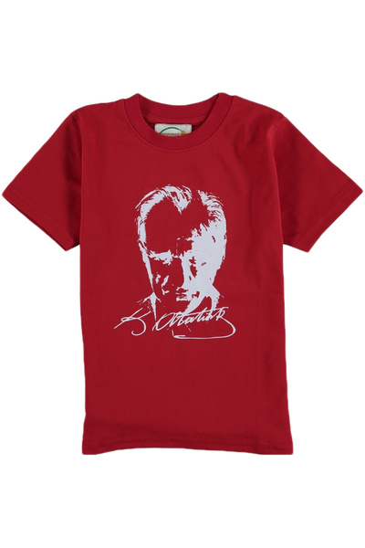 Generic Brand Ataturk Printed Red Unisex T-Shirt 100% Cotton