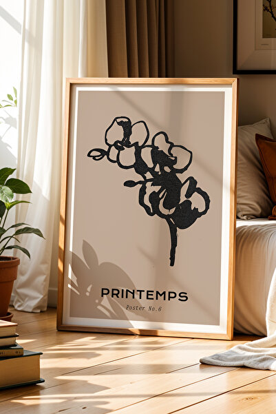 Opak Design Εικονογράφηση λουλουδιών Printemps Ζωγραφική τοίχου με φυσικό ξύλ...