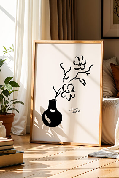 Opak Design Printemps Botanical Drawing Ασπρόμαυρο Μινιμαλιστικό Πίνακας Τοίχ...