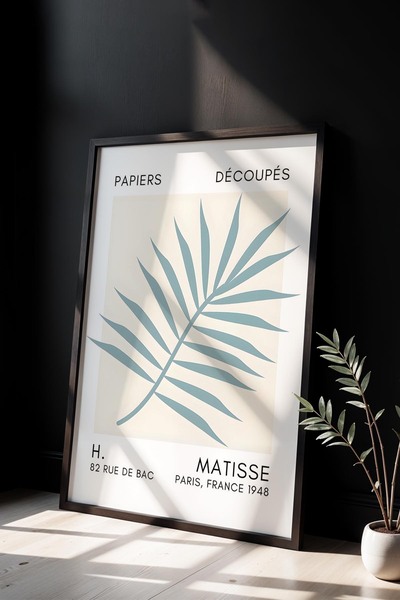 Opak Design Βοτανική σειρά Mint Green Floral Matisse Πίνακας τοίχου με φυσικό...