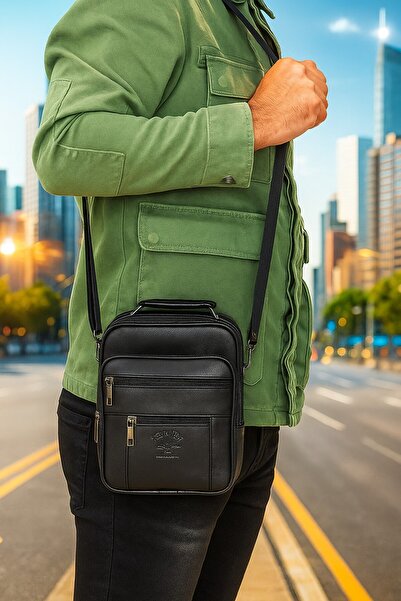 Ünal Çanta Newfull Prava koža srednje veličine sa Ručna torbica poštarskim ko...