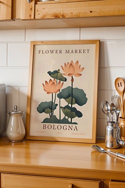 Opak Design Πίνακας Bologna με φυσικό ξύλινο πλαίσιο – Flowers Market