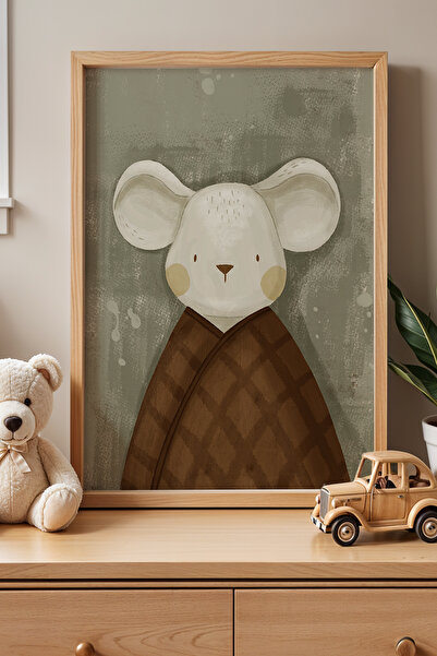 HİGUERA Παιδικό δωμάτιο με κουβέρτα και ποντίκι Ζωγραφική τοίχου με φυσικό ξύ...