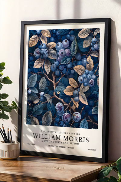 Opak Design William Morris Καλλιτεχνικό Σχέδιο Vintage Πίνακας Τέχνης με Φυσι...