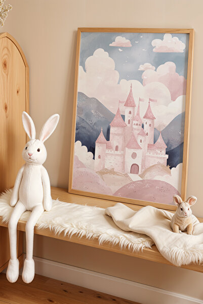 HİGUERA Πίνακας παιδικού δωματίου και βρεφικού δωματίου Castle με φυσικό ξύλι...