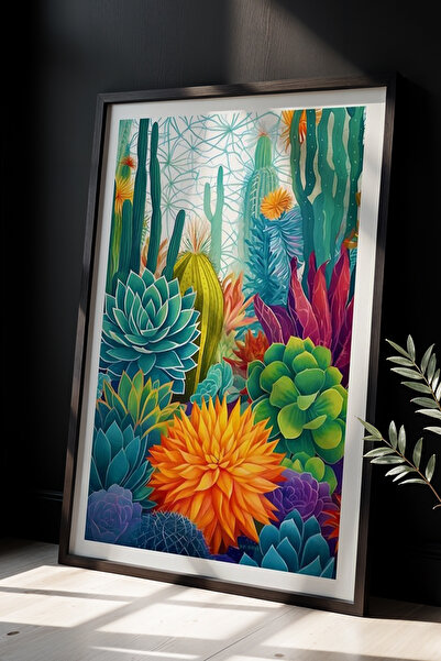 Opak Design Εκτύπωση τοίχου Floral Botanical Art με φυσικό ξύλινο πλαίσιο