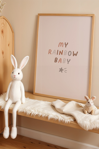 HİGUERA Κύριε Rainbow, Αγγλικό Εκμάθηση Πίνακας Παιδικού Δωματίου με Φυσικό Ξ...