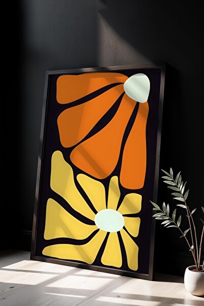 Opak Design Βοτανική Σειρά Κίτρινο Πορτοκαλί Floral Ζωγραφική τοίχου Matisse ...