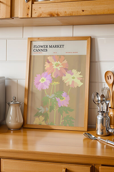 Opak Design Πίνακας CANNES με φυσικό ξύλινο πλαίσιο – Flowers Market