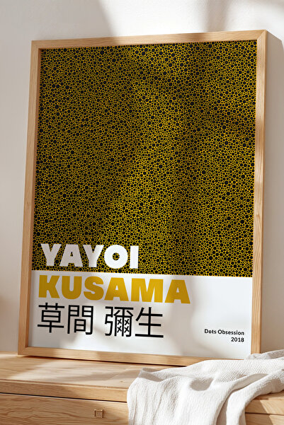 Opak Design YAYOİ KUSAMA - Μινιμαλιστική Τέχνη Golden Dots - Πίνακας με φυσικ...