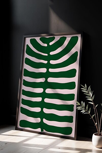 Opak Design Βοτανική Σειρά Πράσινο Floral Matisse Πίνακας τοίχου με φυσικό ξύ...