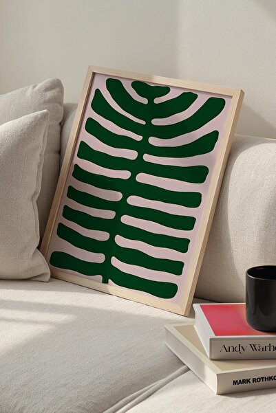 Opak Design Βοτανική Σειρά Πράσινο Floral Matisse Πίνακας τοίχου με φυσικό ξύ...