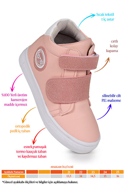 Kiko Kids Coyote Cırtlı Kız Bebek Günlük Bot Ayakkabı