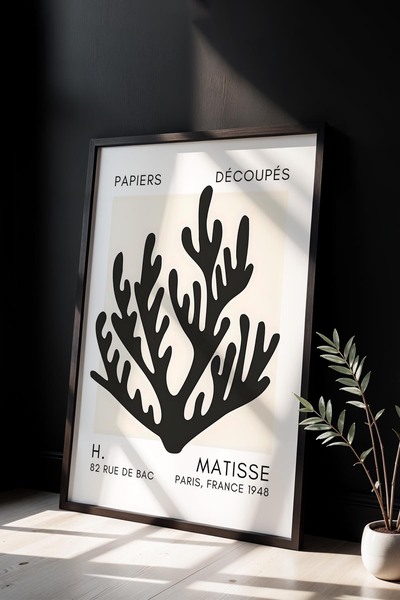 Opak Design Botanical Series Black Floral Minimalist Matisse Πίνακας τοίχου μ...